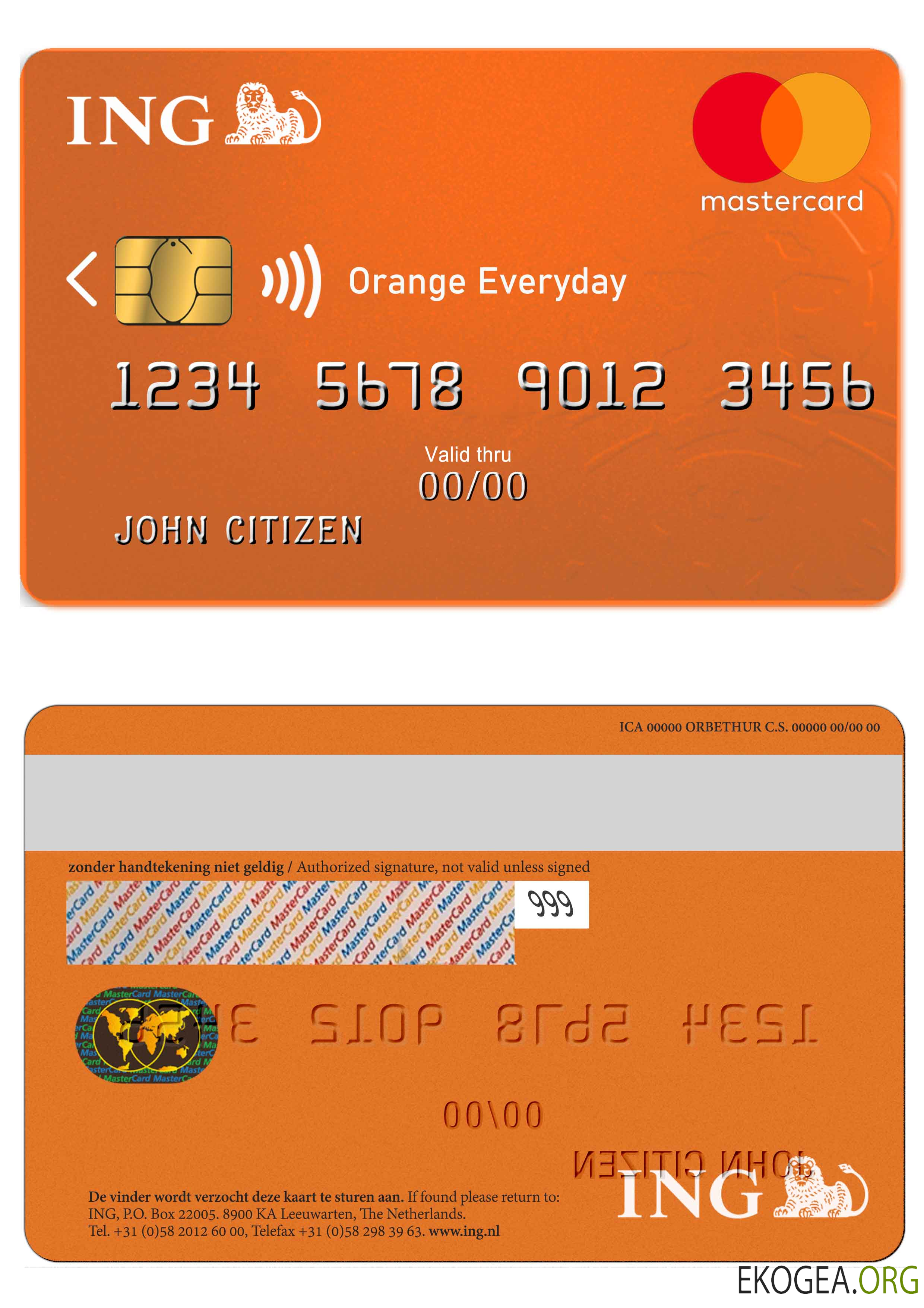 Pays Bas ING Orange MasterCard